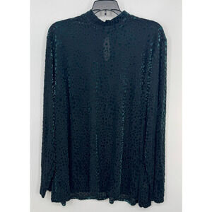Lane Bryant Womens Animal Print Velvet Blouse Long Sleeve Size 22/24 Green NWT